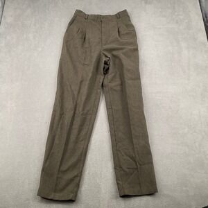 Lee David Collection Vintage Brown Pleated High Waist Tapered Trousers Size 6